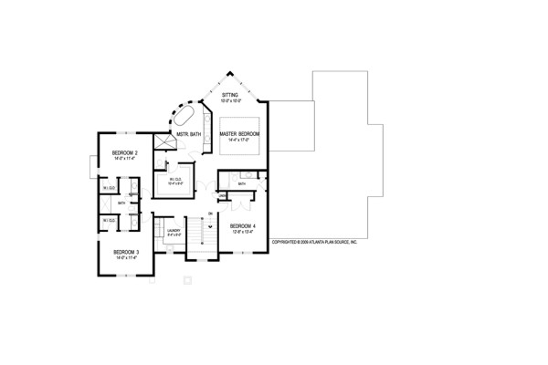 Upper Level Floorplan image of Traverse House Plan